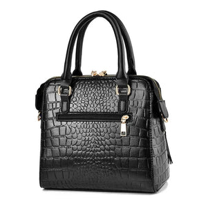 Bolsa de Couro Gold Croco