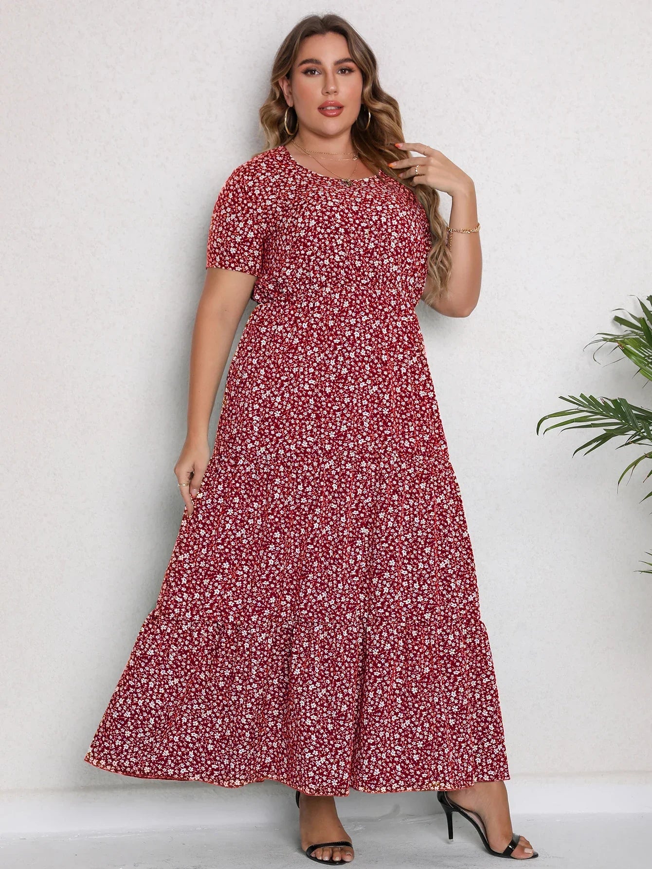 Vestido Longo Plus Size Floral